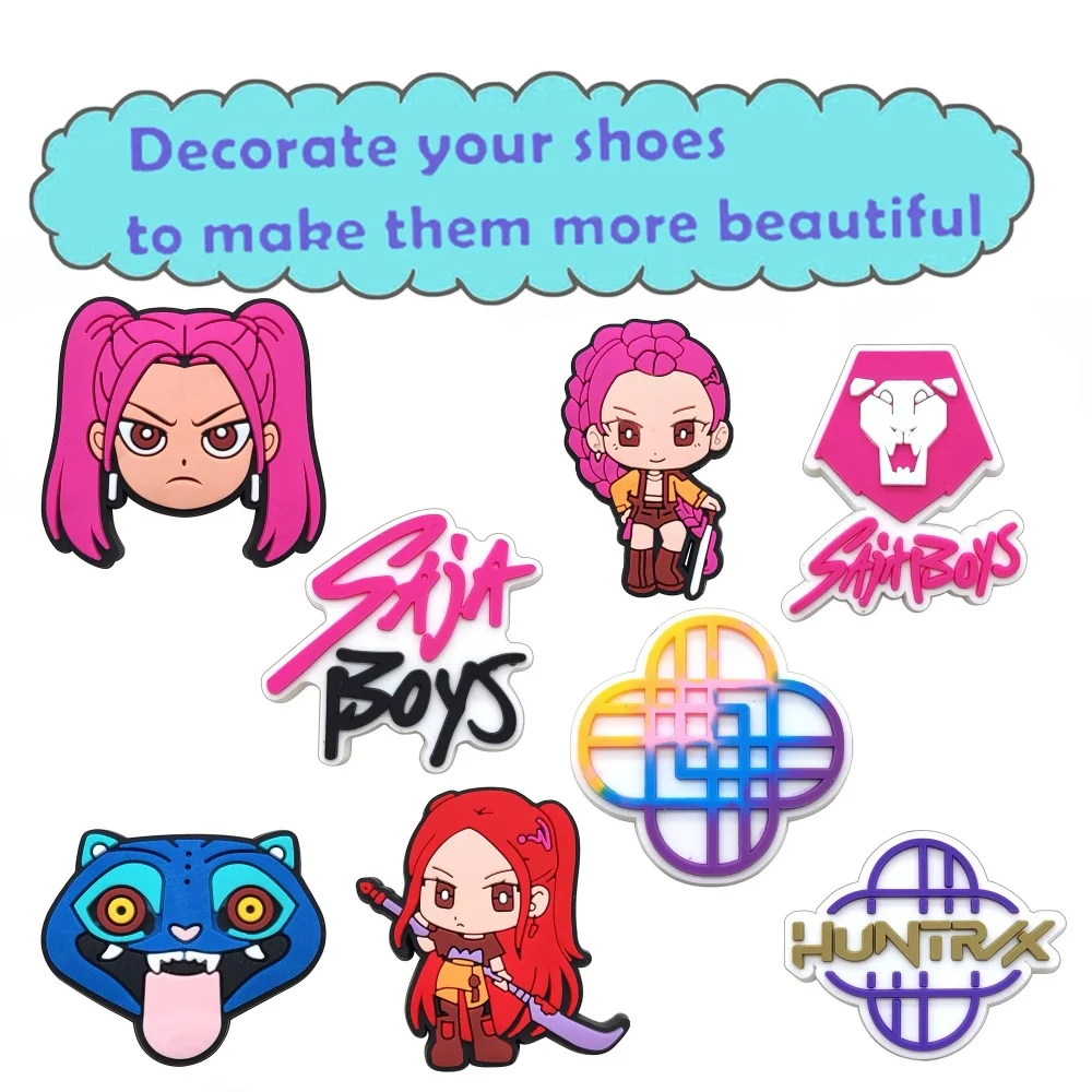 13-100 قطعة KPop شيطان الصيادين الأحذية السحر ل سوار ذاتي الصنع معصمه صندل إكسسوارات أحذية الاطفال النساء هدايا الحفلات