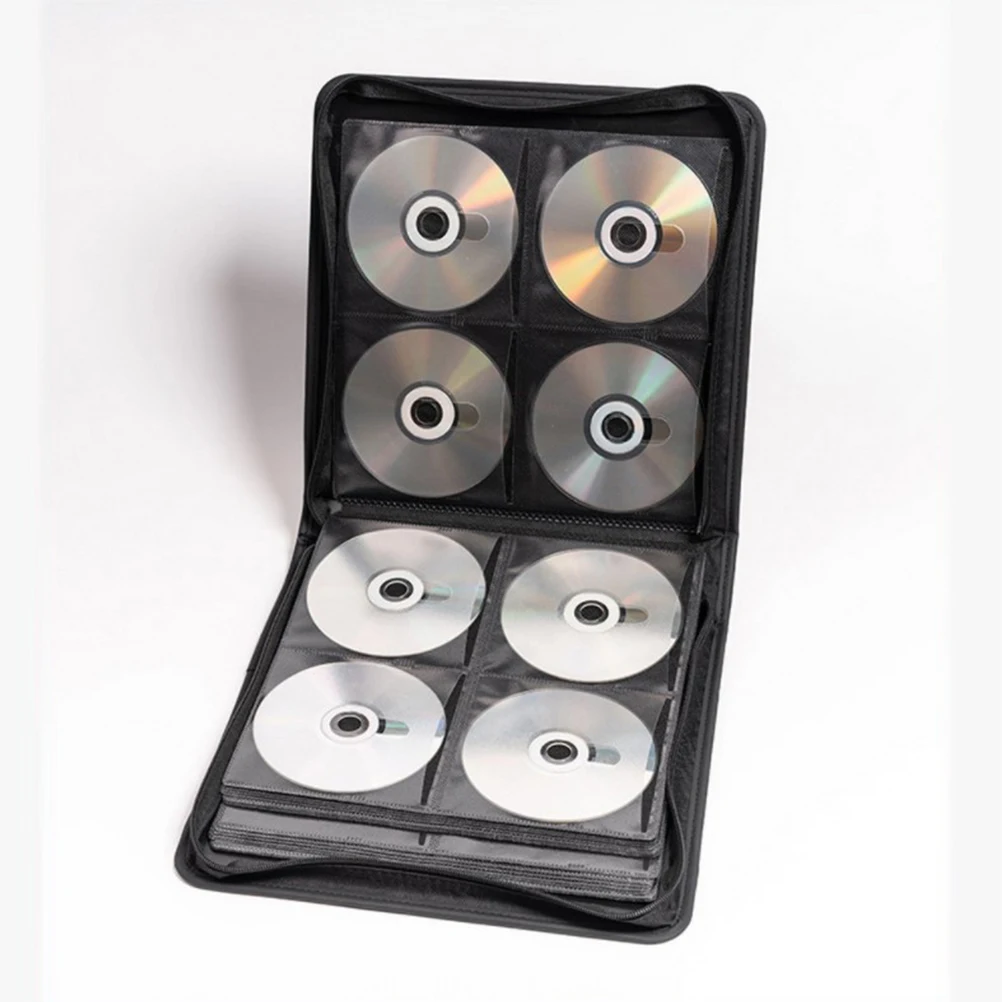 

CD Large Capacity Portable CD Holder for Home Outdoor DVD Case Plastic Storage Bag Zipper Lightweight ganizer