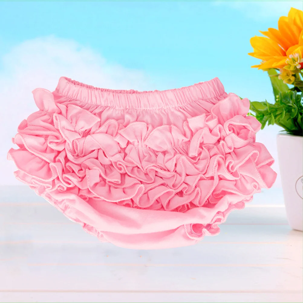 

Baby Girl Diaper Cover Lace Ruffle Pure Cotton Panties Halloween Size S Pink Breathable Comfortable Baby Girl Bloomers Pants