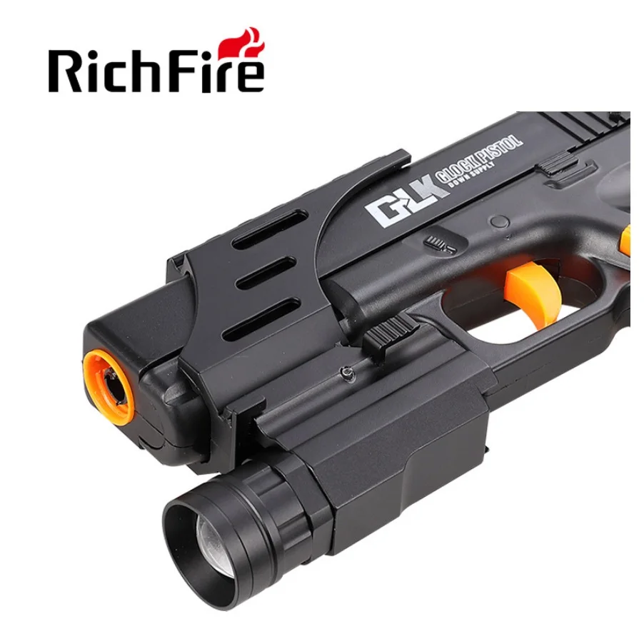 RichFire P20 Zoom 600lm Waterproof Lights Compact Tactical Flashlight for 20mm Picatinny Rail Mount for Pistol Handgun Rifle