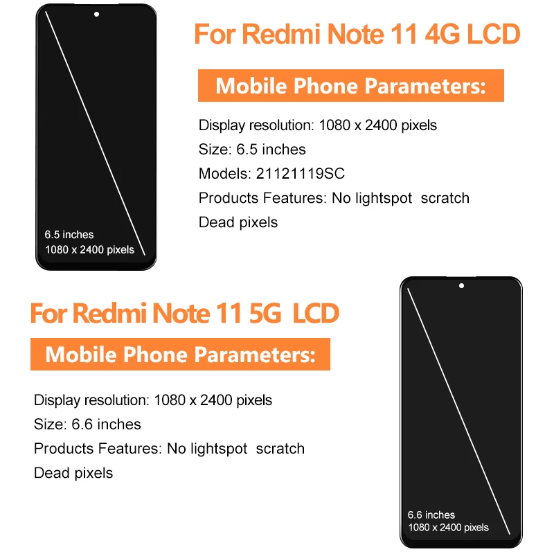 OLED For Xiaomi Redmi Note 11 5G LCD For Global Redmi Note 11 4G 2201117TL Touch Screen For Redmi Note 11 Display Replace Parts