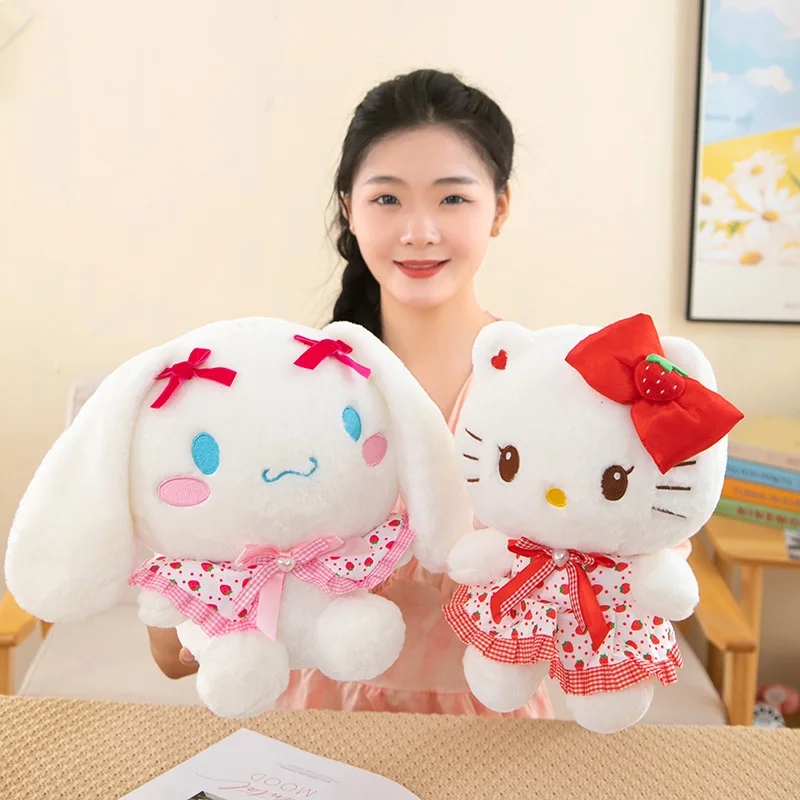 Sanrio Kawaii Hello Kitty Kuromi Melody Cinnamoroll Cartoon Cute Stuffed Toys Plushier Soft Pillow Birthday Gift Plush Dolls