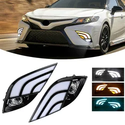 Car Led Daytime Lights Daytime Running Lights Fog Lights Assembly For Toyota Camry 2019-2020 Waterproof Turn Signal Light 12V