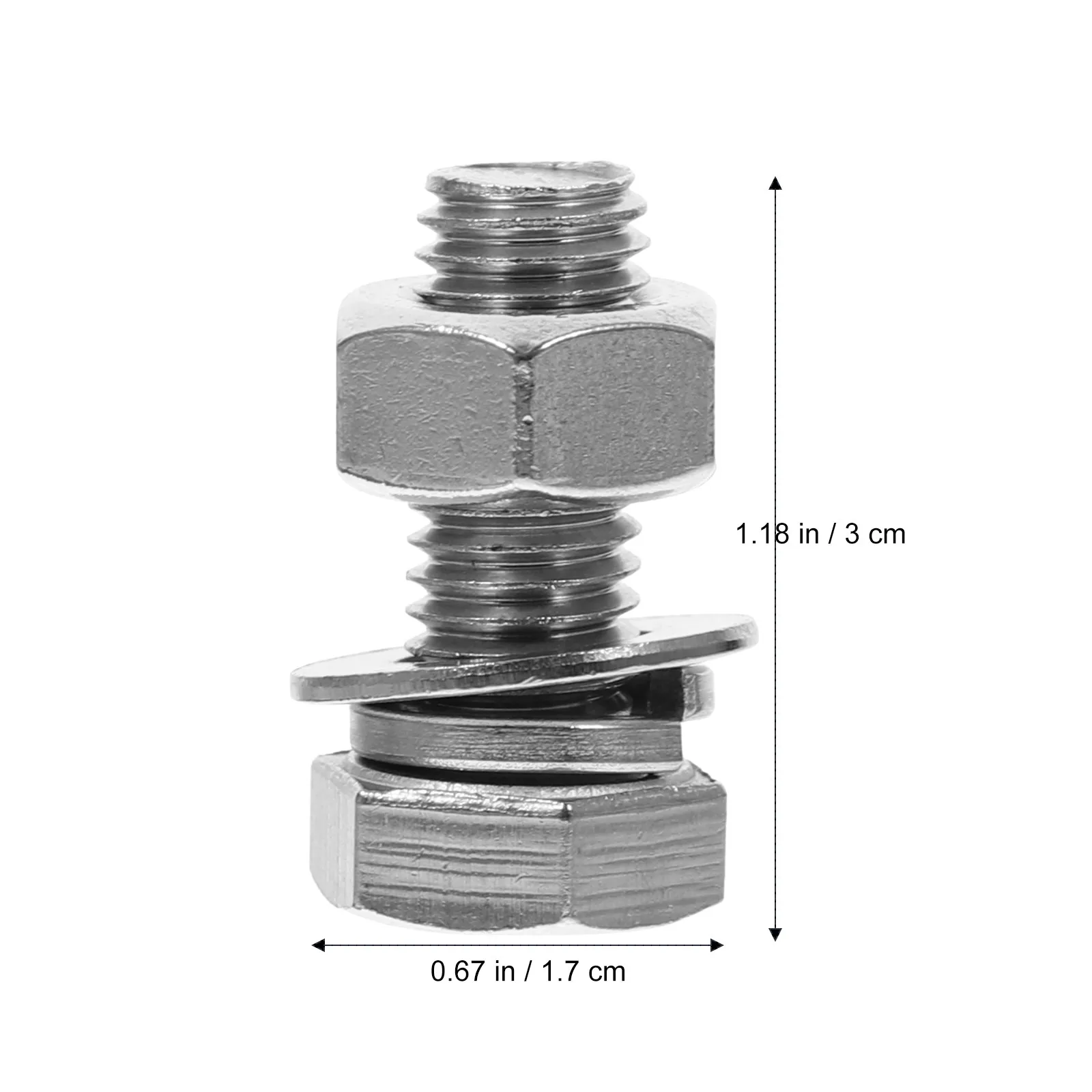20pcs Stainless Steel Bolt and Nut Kit – Heavy-Duty Hex Screws for Machinery, DIY, Automotive Use