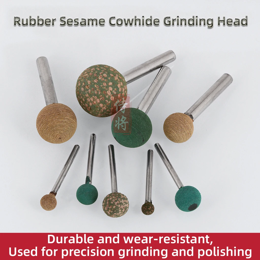 Ball‑Shaped Sesame Rubber Polishing Burr 3mm Shank Grinding Bit for Metal Mold Jewelry Polishing Buffing Rotary Tool Accessory