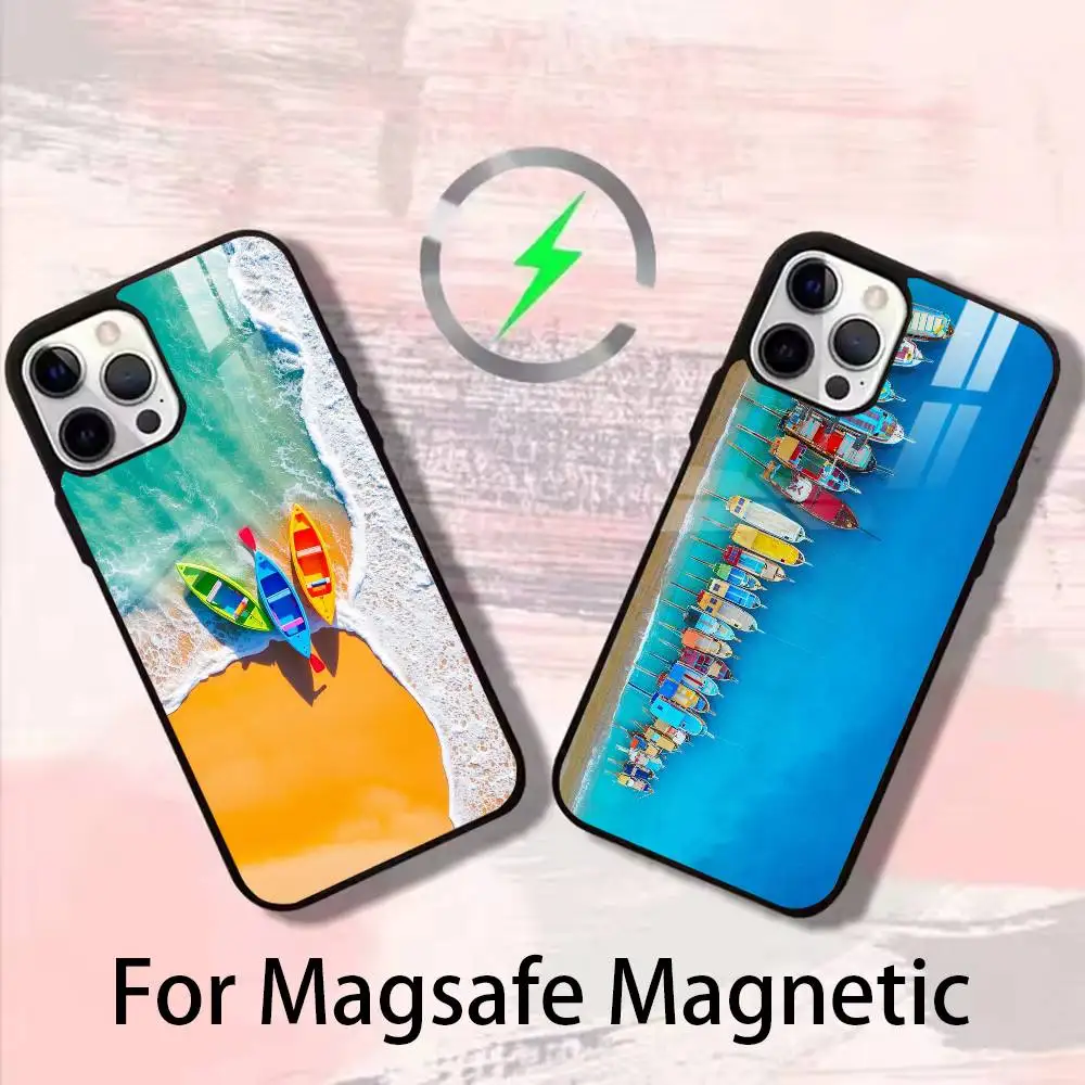 

deep sea boat Phone Case For iPhone 17 16 15 14 13 12 Pro Max Plus for Magsafe Mirror Wireless Magnetic Cover