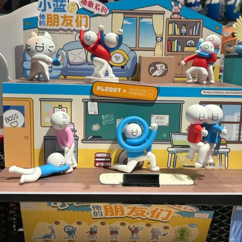 

New Arrival Abstract Mini Blind Box Toy Plzdot Official Little Blue And His Friends Desktop Decoration Surprising Mystery Gift