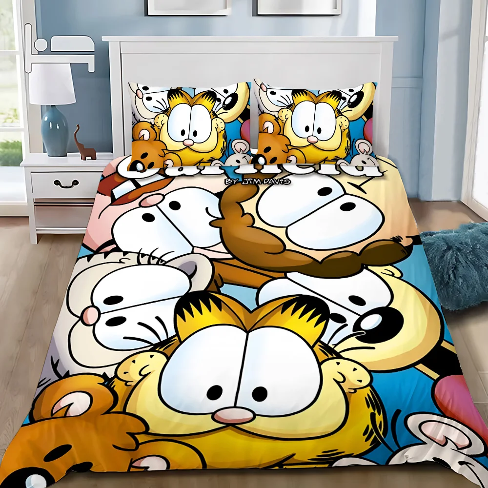 Cartoon Duvet Cover Pillowcase Bedding Set Adult Boy G-GarfieldS Girl Bedroom Decoration Children Gift Single Double Large Size