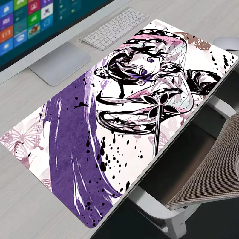 Mouse Pad Computer Table Mat Anime Keyboard Desk Pads Kochou Shinobu Mausepad D-Demon Slayers Xxl Rubber Mouse Mats
