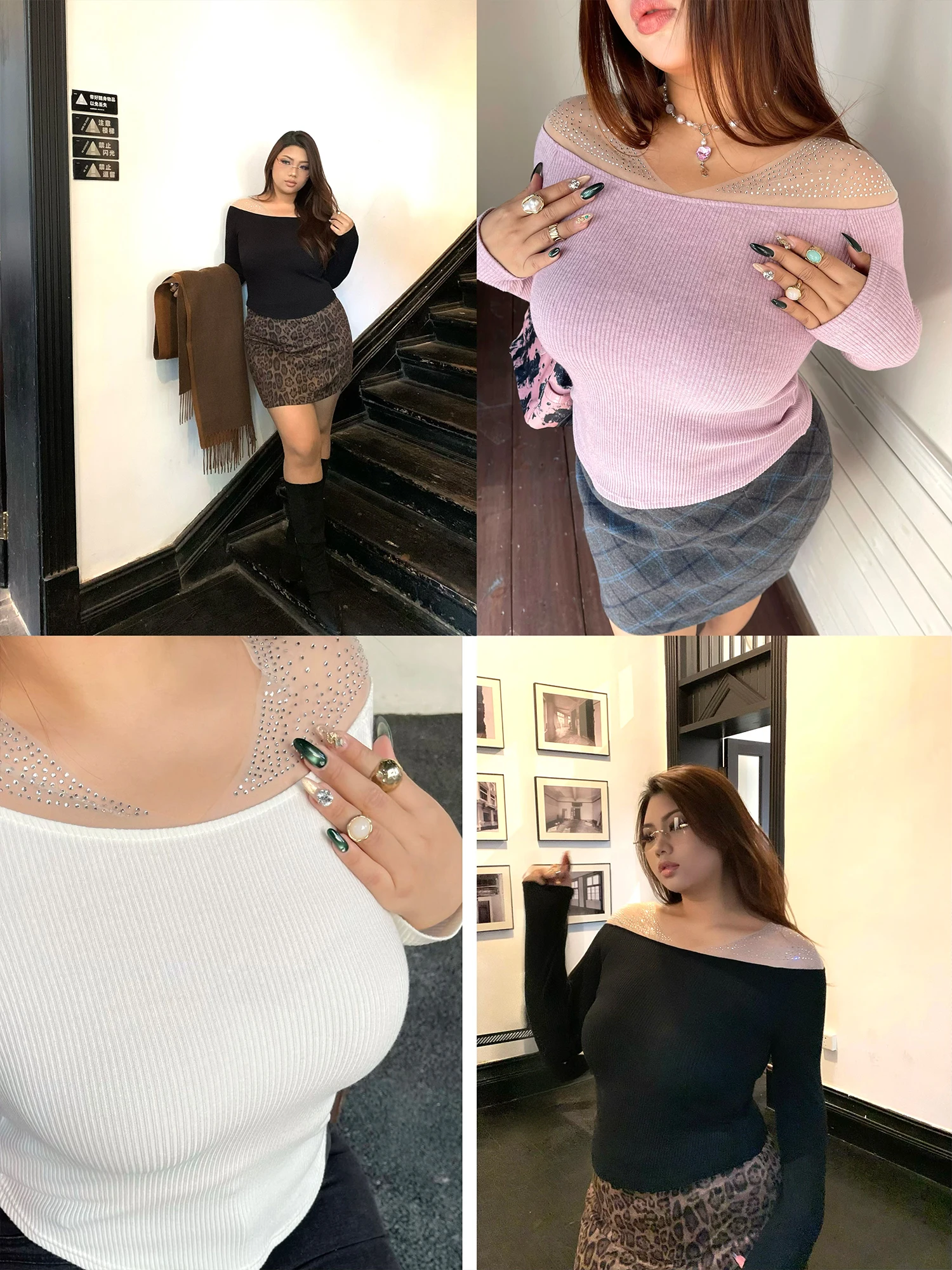 

Sexy Long Sve Knitted Sweater Women's plus Size Elastic Slim Fit Outerwear Casual V-Ne High Waist Comfortable Soft Winte...