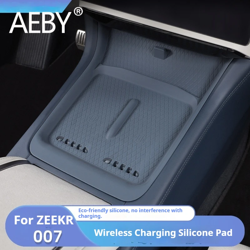 

AEBY Center Control Console Wireless Charger Pad For ZEEKR 007 2024 2025 Charging Silicone Mat Phone Dock Auto Accessories