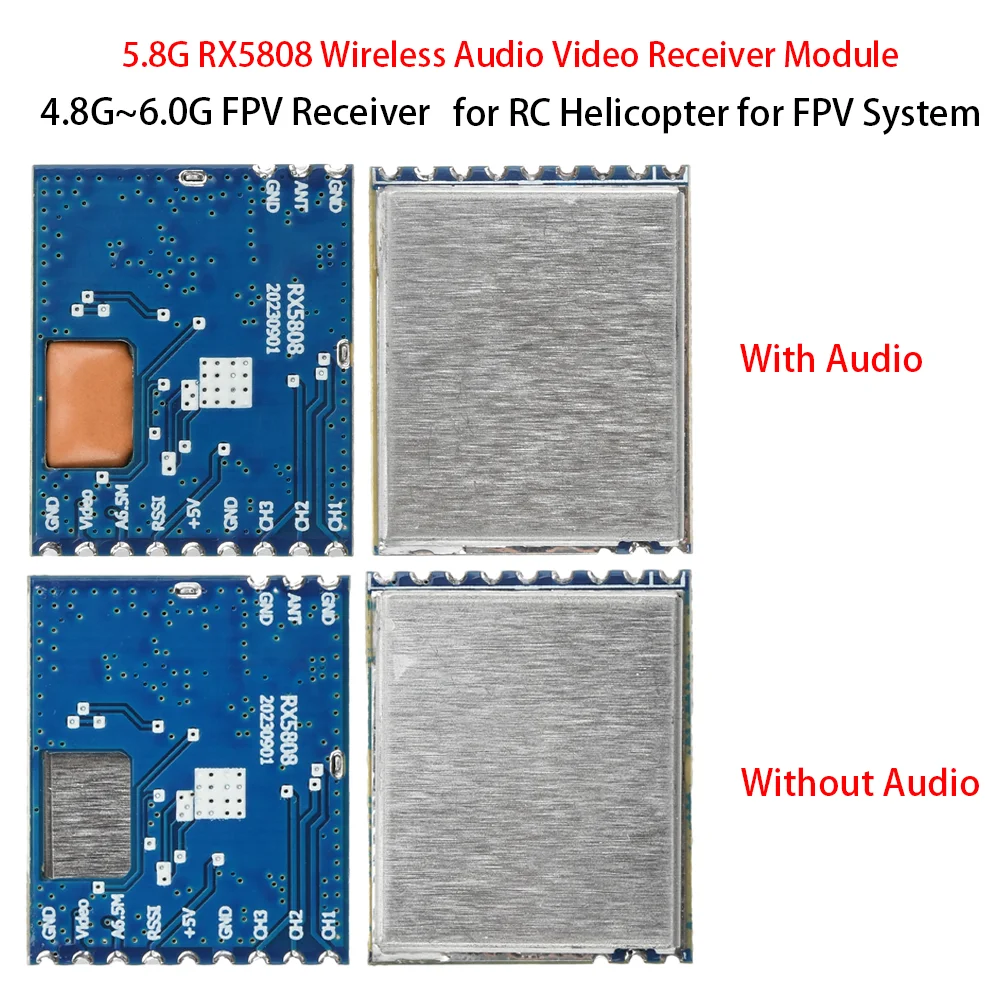 RX5808 5.8G Receiver Module 4.8-6.0GHz Receivers SPI Control Wireless Audio Video Receiving Module For FPV System RC Helicopter
