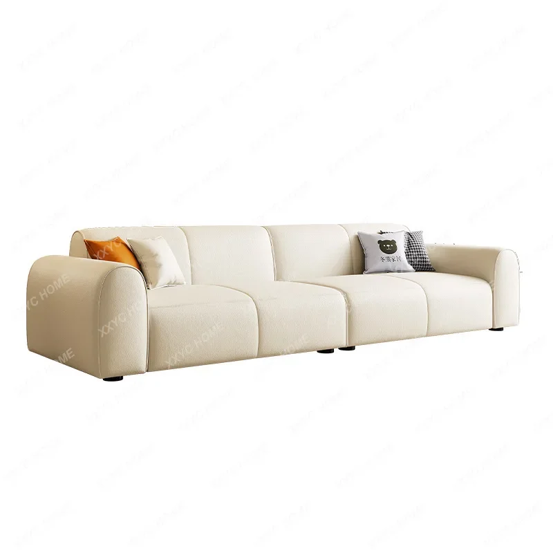 Leather Sofa Living Room Large and Small Apartment Type Simple Modern Cream Style Straight Row Square Sofa home furniture