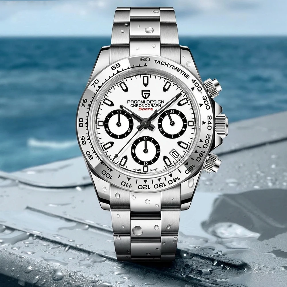 PAGANI DESIGN Neue 1727 Herrenuhr VK63 Quarz-Armbanduhr Top-Marke Chronograph Saphirglas 100M Wasserdicht Geschenkuhr für Männer