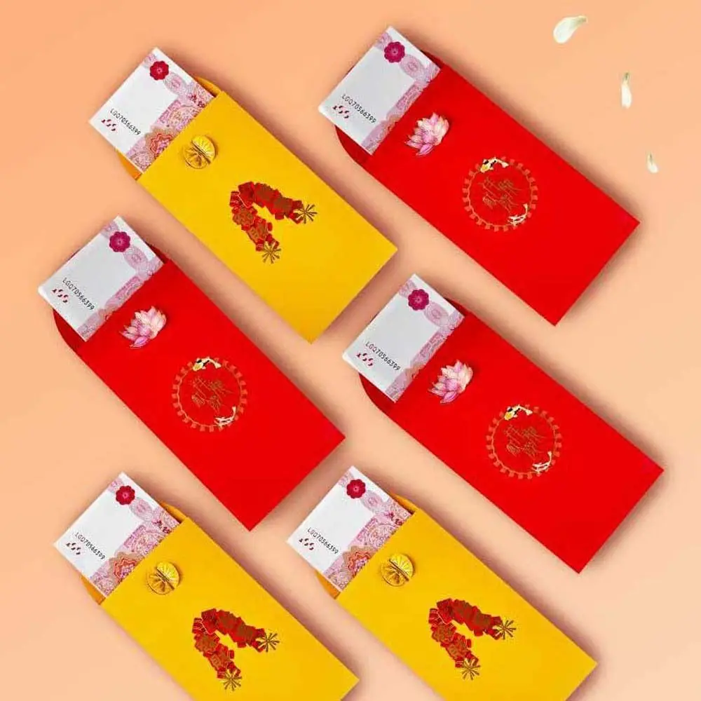 2024 Chinese Dragon Year Chinese Red Envelope Party Invitation DIY Card Packing Lucky Money Pocket 3D Hollow Carved Money Bag