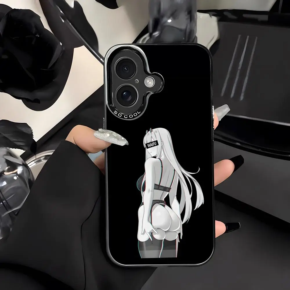 

Чехол для телефона Zero Two Darling In The FranXX в стиле аниме для iPhone 16, 15, 14, 13, 12 Pro Max 11, 2024, модная пара, черный, белый, крутой