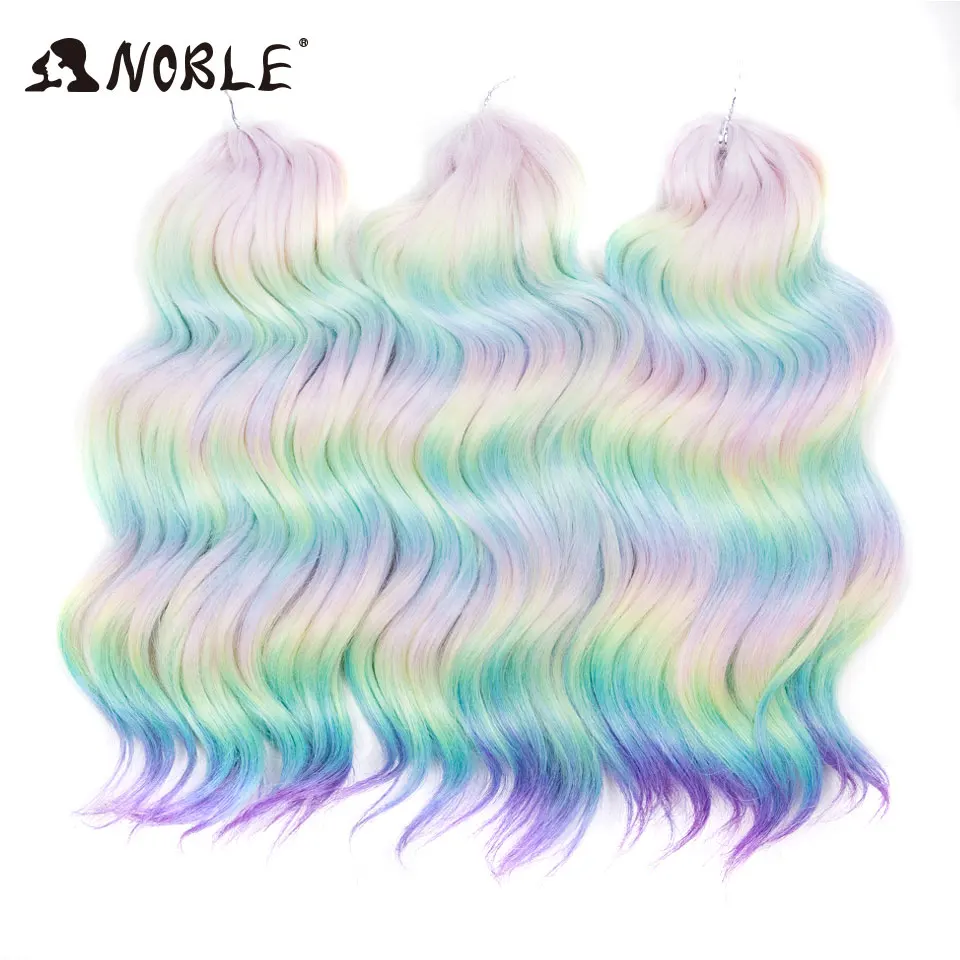 Noble Hair Twist Crochet Lockiges Haar 16“ Regenbogenfarben Tiefe Welle Flechthaar Ombre Blond Wasserwellen Flechthaarverlängerungen – Detail 8