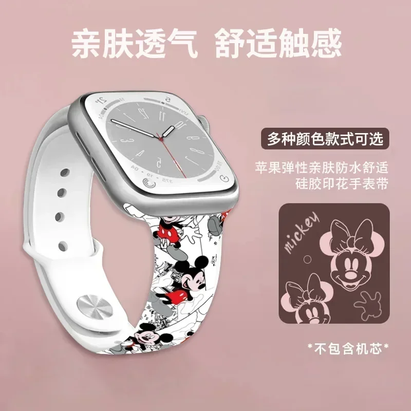 Disney Mickey Mouse for Apple Watch Ultra S8 Apple Replacement Strap 38 40 41 42 44 45 49 MM Anime Silicone Couple Watch Case