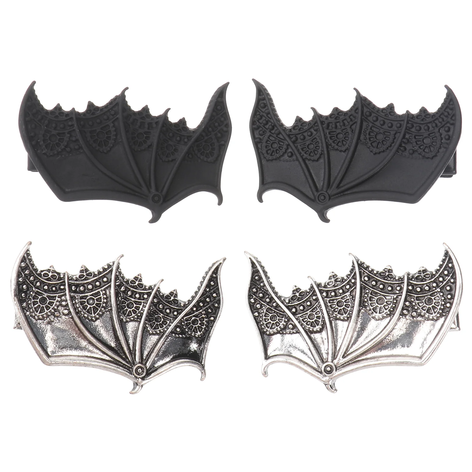 

2 Pairs Bat Hairpin Halloween Headpiece Pins Decor Clips Headband Rhinestones Wings Girl Hairband