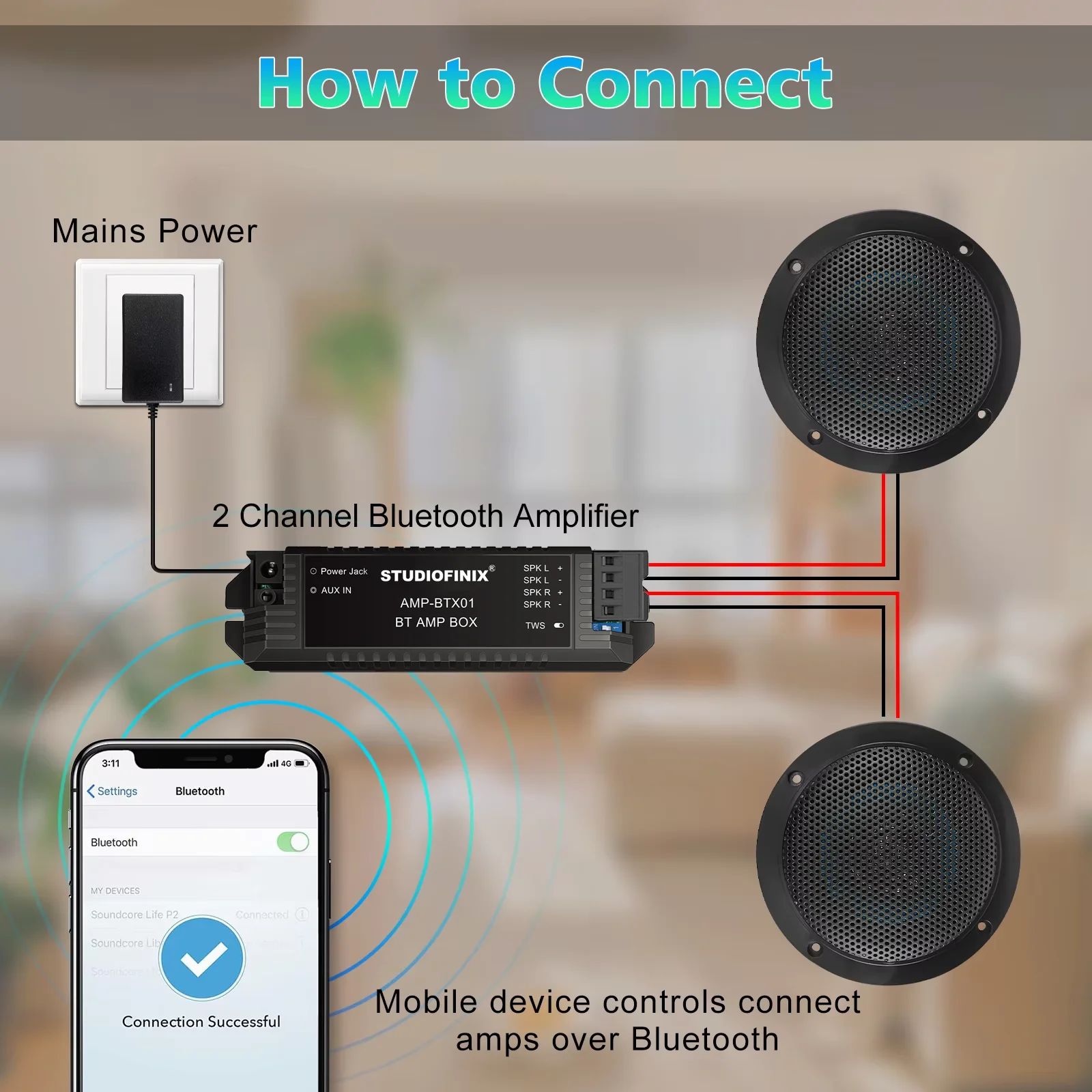 STUDIOFINIX 2 قطعة 160 واط عالية Pwr 4 ''مقاوم للماء المدمج في مضخم رقمي بلوتوث فعال السقف المتكلم تحميل نشط داخلي