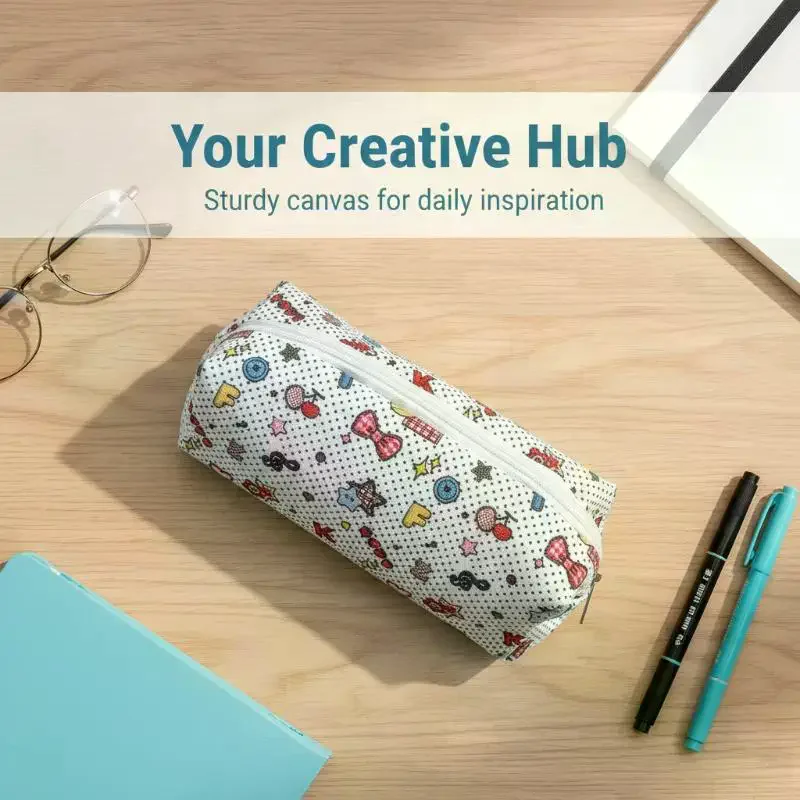 Graffiti Pencil Case Large Capacity Soft Touch Pen Bag Stationery Pouch Organizer School Office Supplies Art Supplies