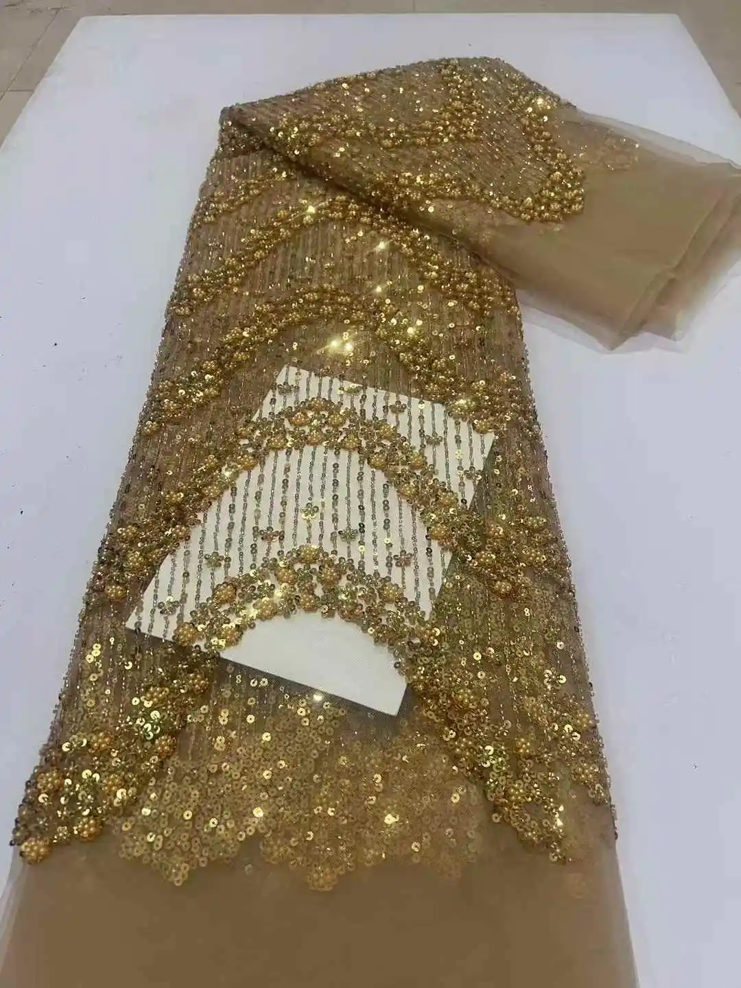 

African Lace Fabric 5 Yards Embroiderd Lace Nigerian Lace Fabric 2025 High Quality Laces Groom Tulle French Lace For Dress