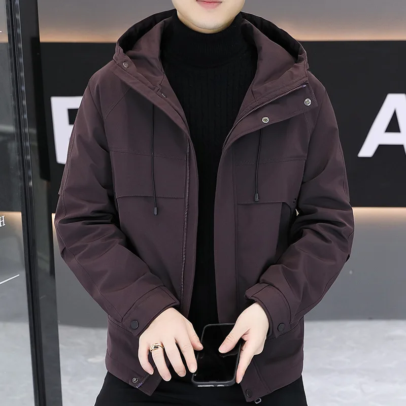 

Высококачественная модная мужская повседневная хлопковая куртка, осенняя новинка, из 200% полиэфирного волокна, приталенная, с длинными рукавами, цветная