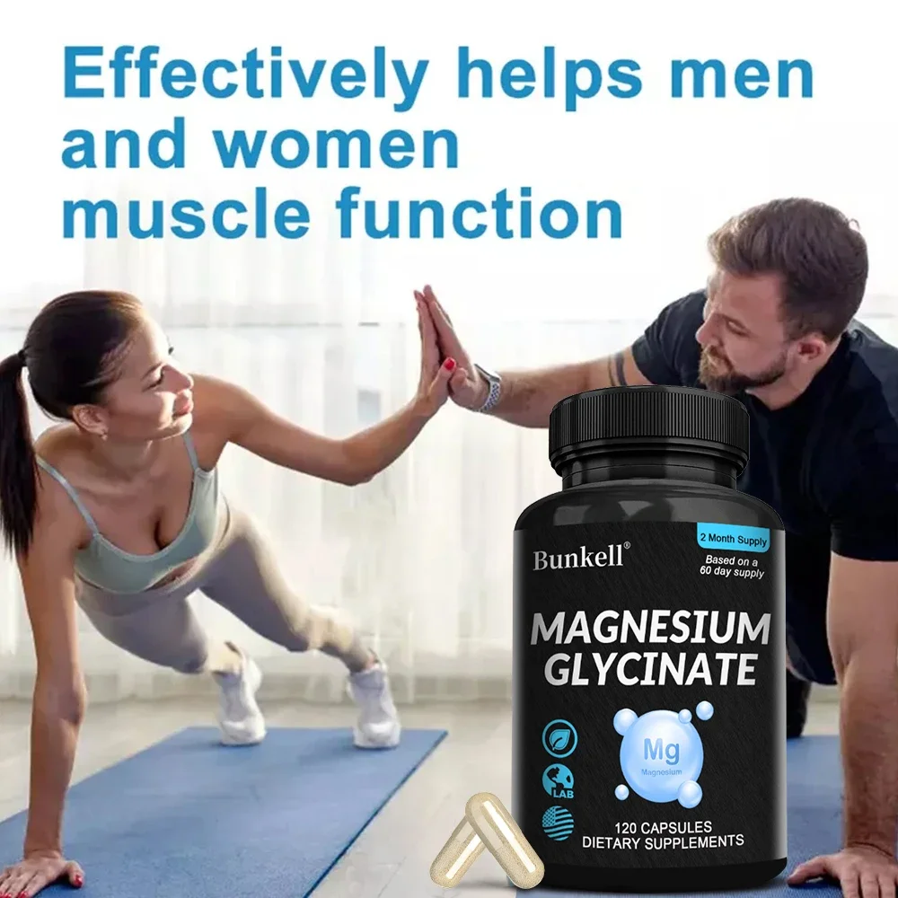 Magnesium Glycinate Supplement - High Strength for Muscle and Nerve Function, Heart, Immune, Bone Health and Sleep, Women & Men