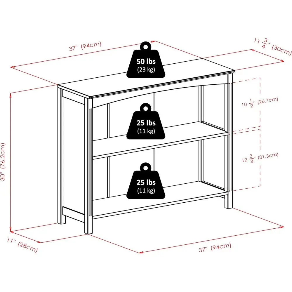 Prateleira de armazenamento para terraço com 3 camadas de largura em Espresso, 37 polegadas