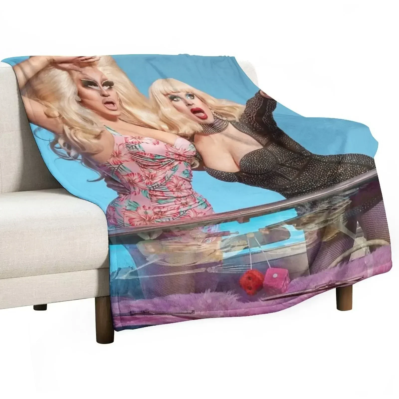 Trixie & Katya Throw Blanket Luxury Brand Personalized Gift Luxury St Plush Blankets