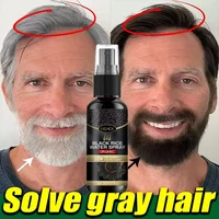 Suero para tratamiento del cabello gris y blanco, cubierta de cabello blanco a negro, Spray reparador de Color Natural, anticaída, restauración del cabello, cuidado del cabello saludable