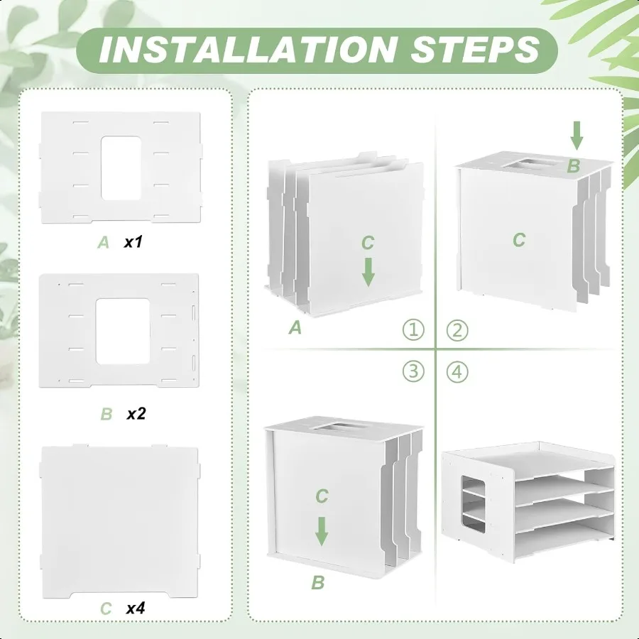 Juexica, 2 упаковки, 4-уровневый органайзер для бумаги для скрапбукинга, 12,6 x 12,6 дюймов, органайзер для файлов для стола, штабелируемый держатель для бумажных лотков для дома