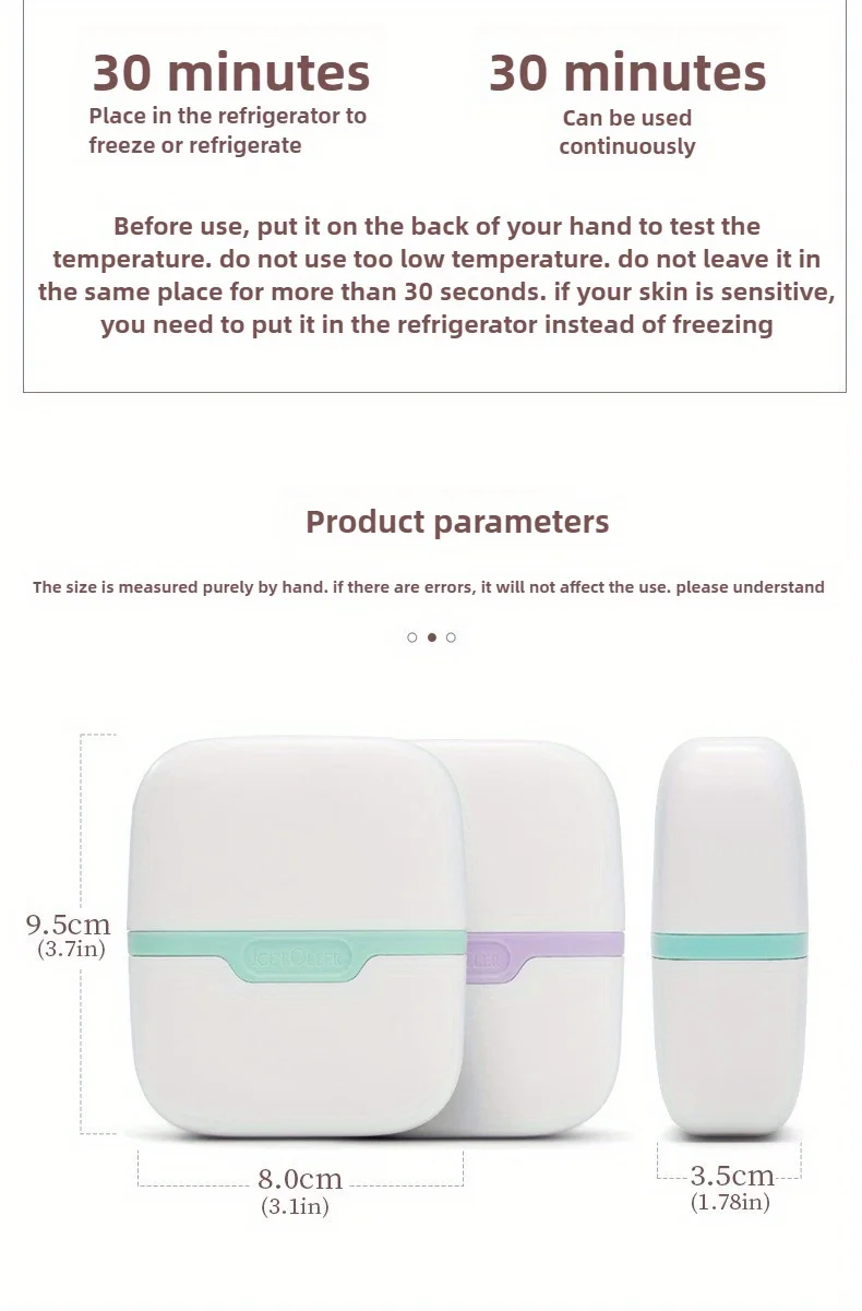 Tweekoppige ijsroller, gebruikt voor gezichts- en hoofdmassage, gemaakt van harsmateriaal, niet-elektrisch huidverzorgingshulpmiddel