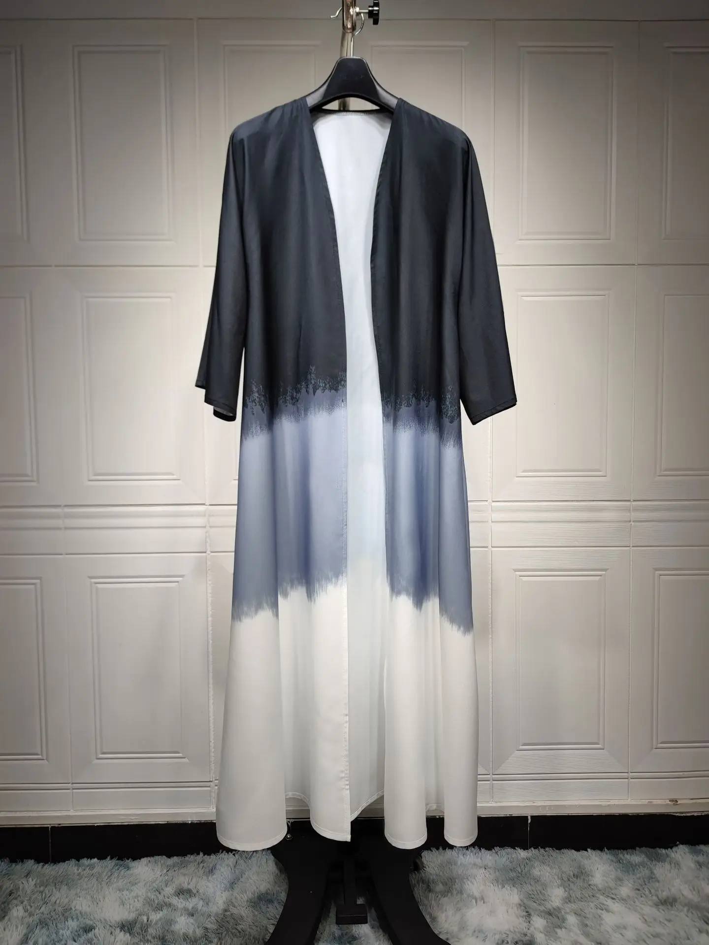 Tie-Dyed Long Dress Party Evening Robe Abaya Women Muslim Moroccan Kaftan Ramadan Jalabiya Islam Dubai Women\'s Clothes