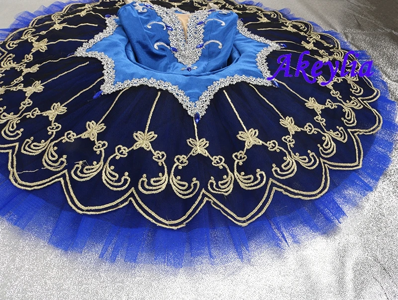 blue bird professional ballet tutus adult performance classical tutu pancake costume competition dress 7 layers velvet BLST20081