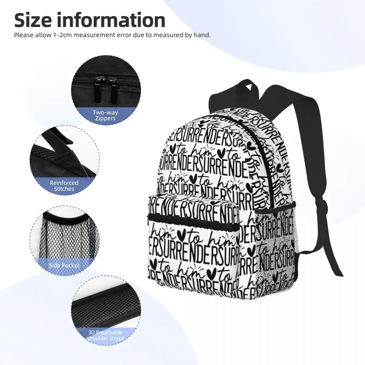 الاستسلام له حقيبة ظهر الطالب حقيبة مدرسية المشي لمسافات طويلة السفر Daypack للرجال النساء حقيبة الكتب حقائب الكتف