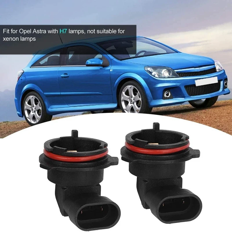 2Piece Car Auto Lamp Holder Base Socket 1226084 9118046 Replacement Parts Fit For Opel Astra For GM With H7 Lamp