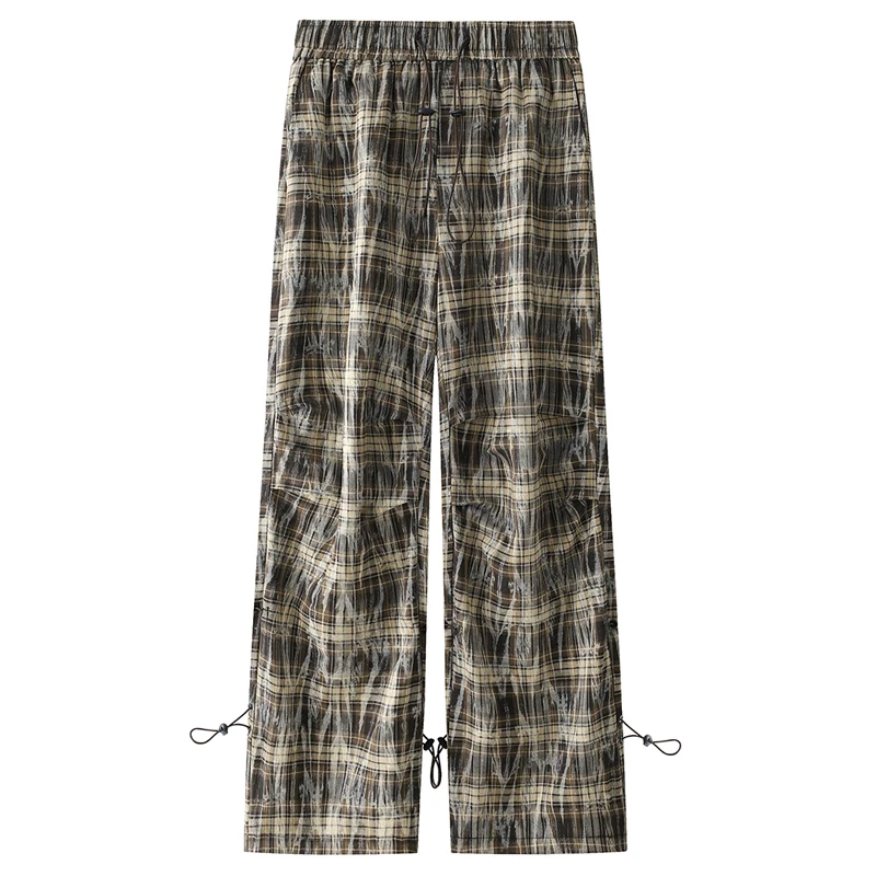 

Una Reta Autumn New Y2K Man Pants Harajuku Hip Hop Plaid Pants Men Sweatpants Streetwear Elastic Waistline Couple Trousers