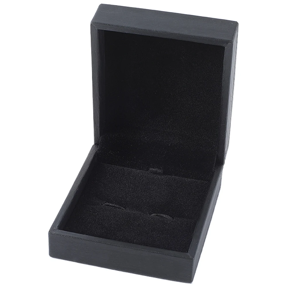 Cufflinks Box Paper Cardboard 2.9x3.3x1.5 Inch Small Rectangle Black Cuff Links Gift Box for Jewellery Display Tie Clip Holder