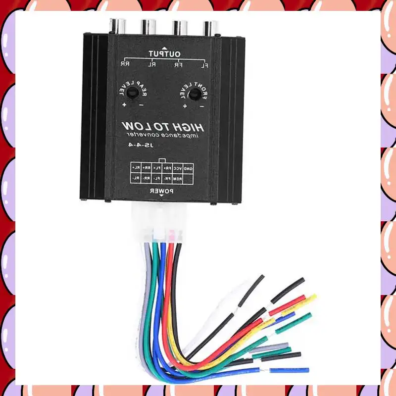 

A72Z 2X 12V 4-канальный автомобильный аудиоконвертер для Rca с высокой и низкой линией, автомобильный стерео радиодинамик, частотный фильтр