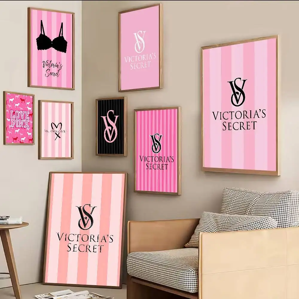 V-Victorias-Fashion-S-Secret Vintage Posters Sticky Whitepaper Prints Posters Artwork Posters Wall Stickers