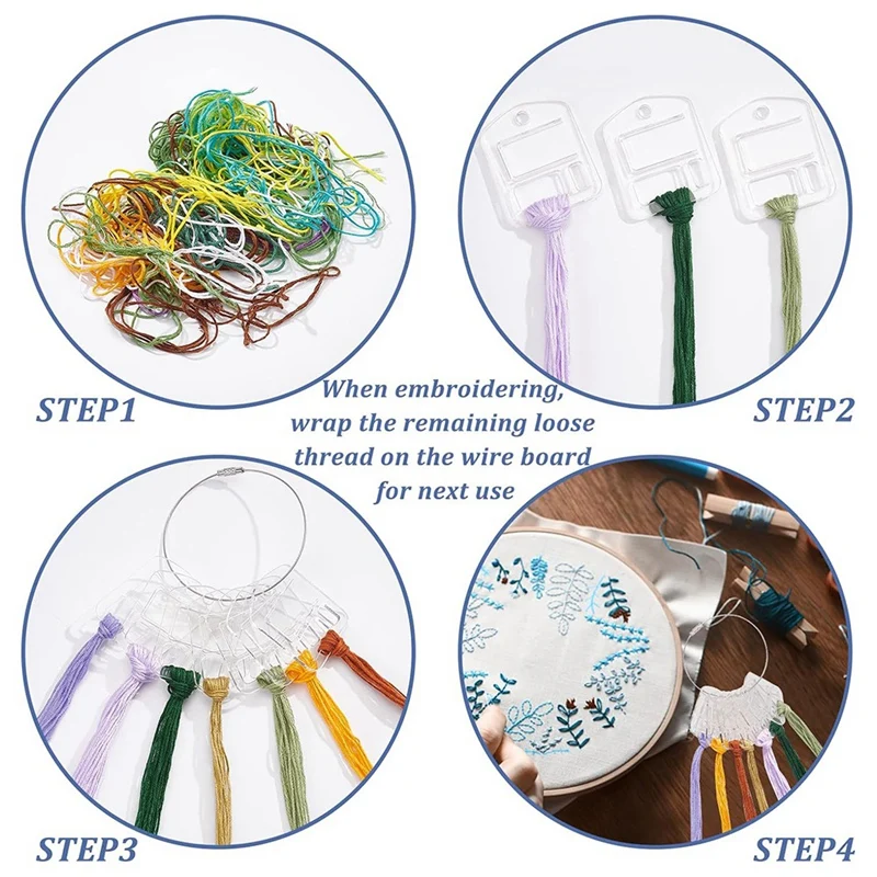 30Pcs Acrylic Embroidery Floss Drop, Clear Embroidery Thread Organizers Slim Floss Bobbins Cross-Stitch Thread Bobbins