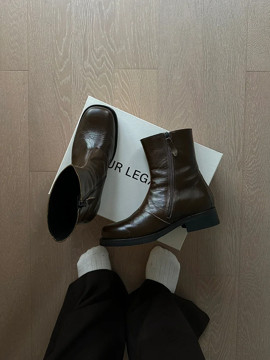 Our Legacy Brown Leather Medium Boots Chelsea Boots