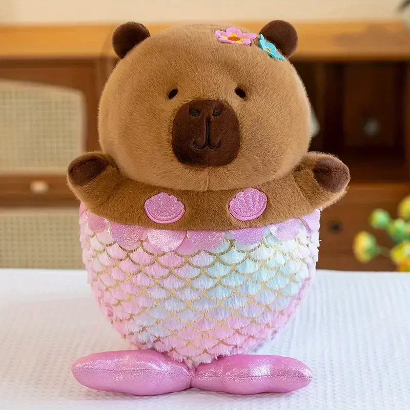 

Capybara Plush Toy Mermaid Stuffed Animal Kawaii Cuddly Pillow Doll for Girls Boys Soft Hugging Gift Birthday Christmas Present