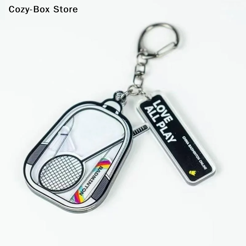[ZY]Creative Mini 3D Badminton Racket Balls Charms Keychains Sport Souvenir Bag Keyrings Car Trinket Accessories Key Holder Gift