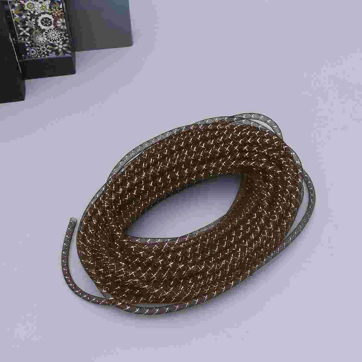 1 Pack 25m Polyester Elastic Braided Thread Tube Cords Yarn Tube Mesh Bands Woven Rope FIY Hand Made Headdress Bracelet Crafts M