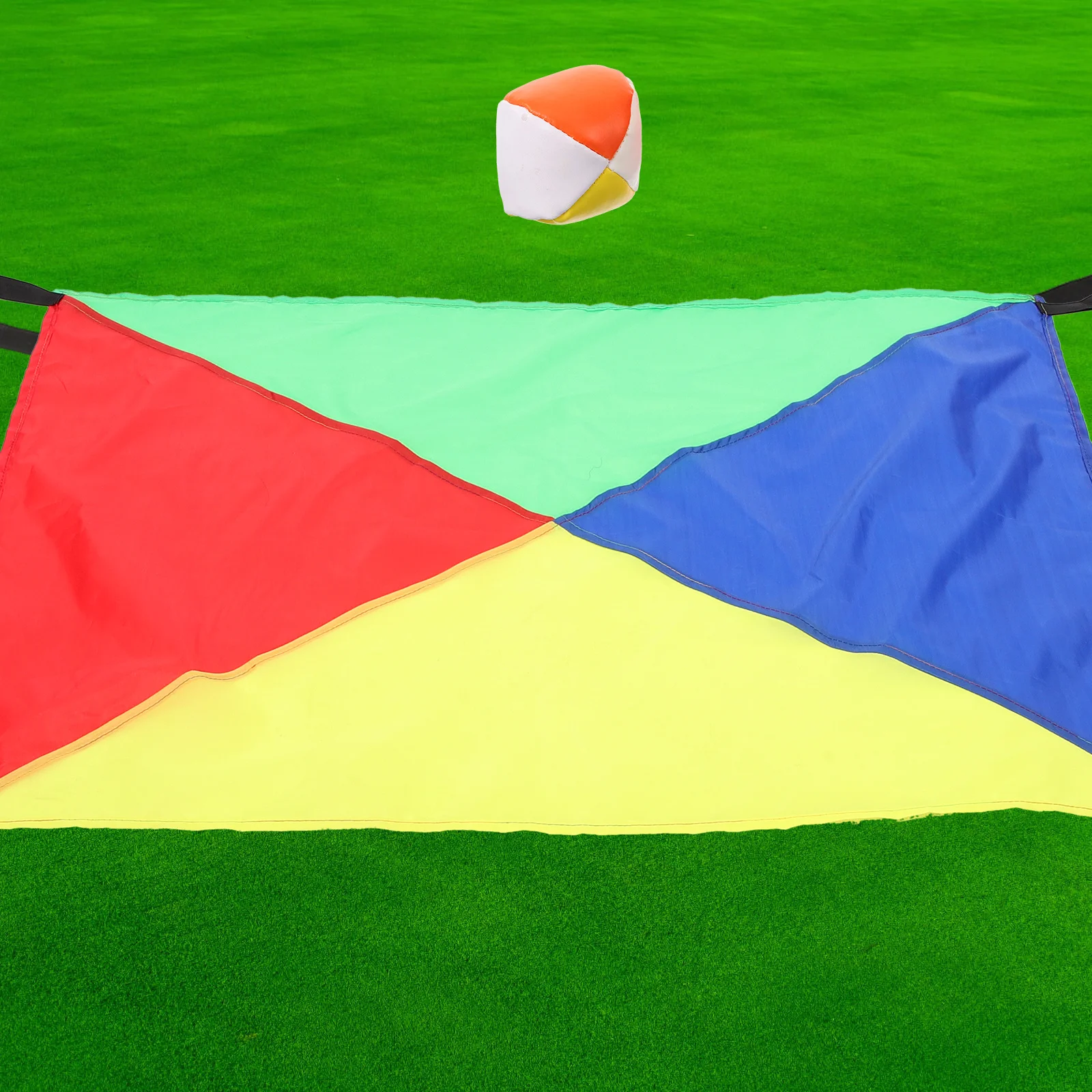 

1pc Rainbow Parachute With 4 Rings 2 Balls Kids Outdoor Play Sensory Fitness Equipment Children Educational Teamwork Game Kids