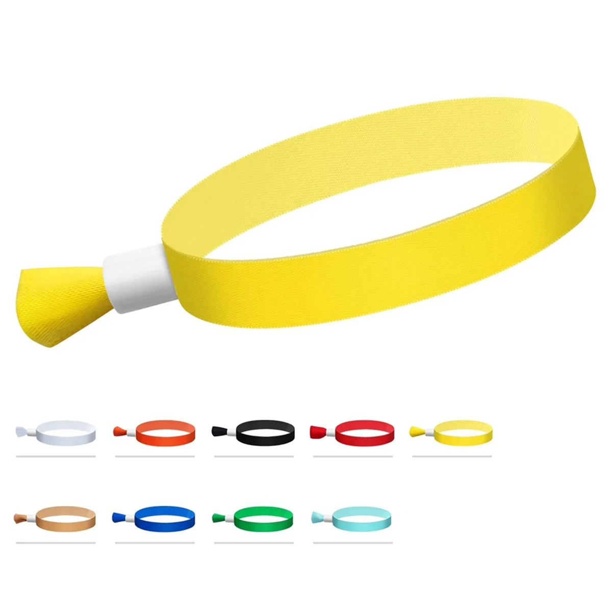 100 Pcs Cloth Event Wristbands, Colored Wrist Bands for Events, for Lightweight Concert Wrist Strap (Yellow)