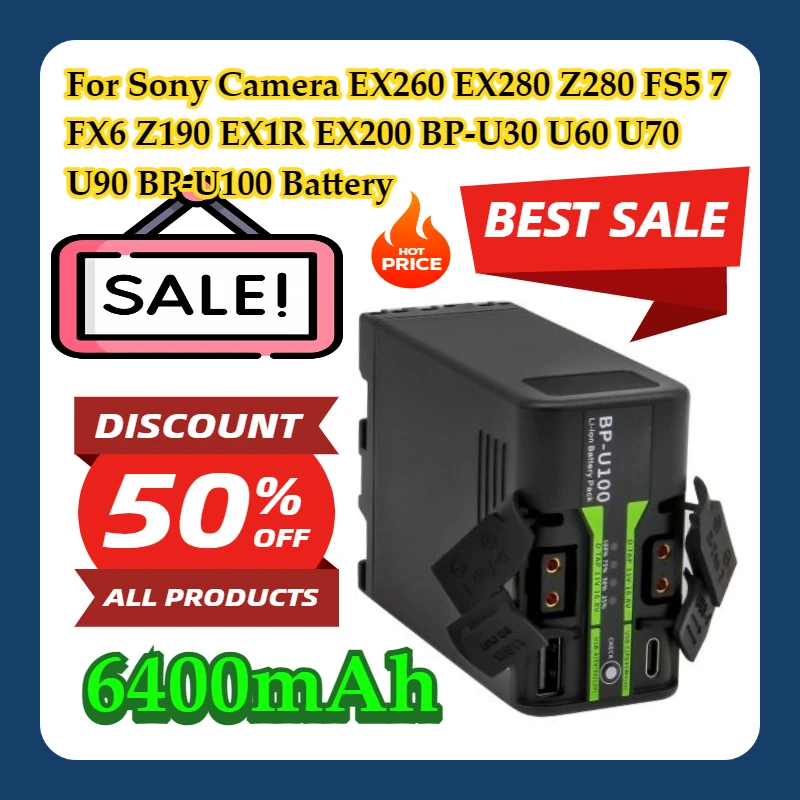 

For Sony Camera EX260 EX280 Z280 FS5 7 FX6 Z190 EX1R EX200 BP-U30 U60 U70 U90 BP-U100 Battery