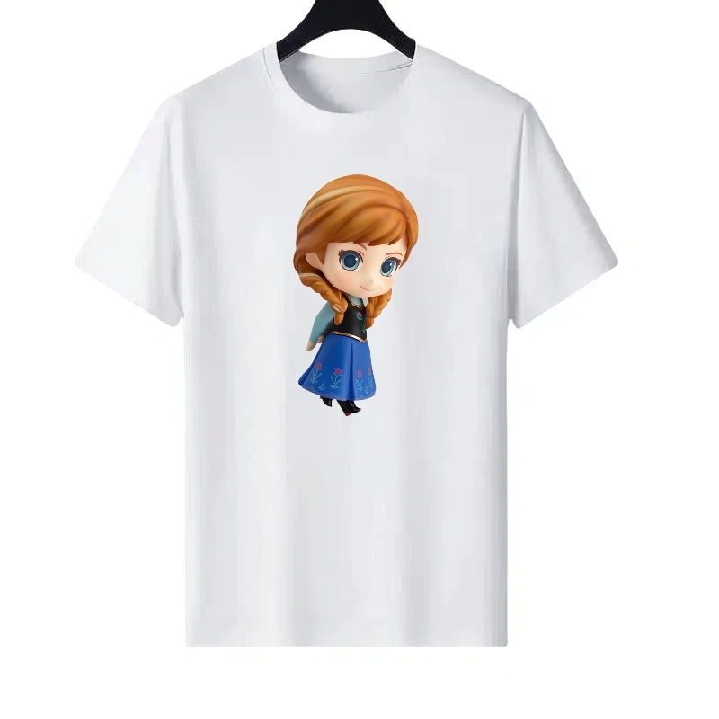 

Disney Frozen Pattern Woman Fashion Round Neck Parent-child Clothing Loose Tops Ladies Cheap Short Sleeves T-Shirt Sweatshirts